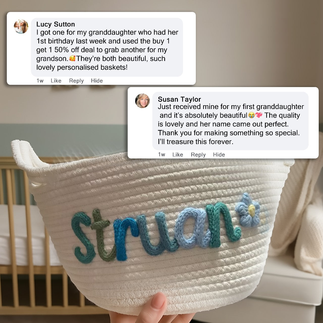 Baby Name Basket Gift from Grandparents